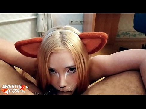 ❤️ Kitsune د هغې په خوله کې ډیک او کم تیر کړ ️❌  ☑